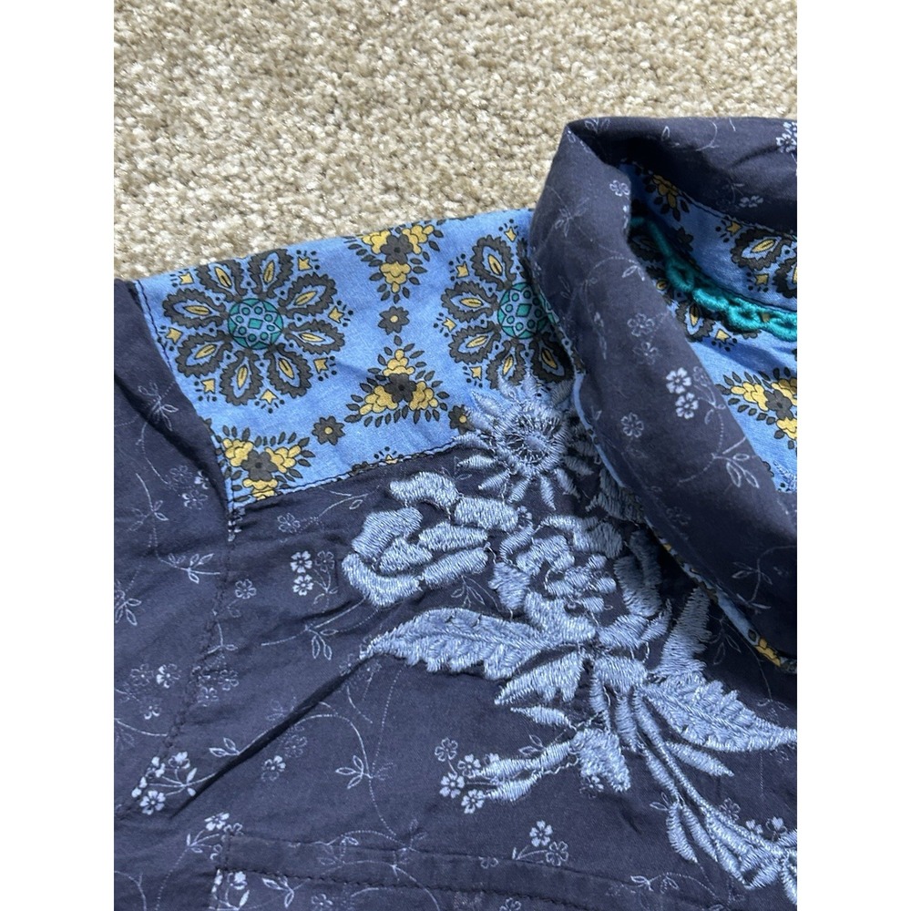 Sundance Women's L Joyous Day Button Down Western Embroidered Boho Top - Picture 6 of 8